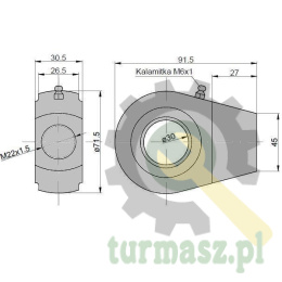 Ucho siłownika łożysko GE-30 KT2*50 (UE2. 50)