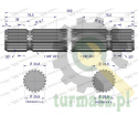 Wałek, WOM frezowany dwustronnie 300mm Z21 - 1 3/8, Waryński