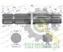 Wałek, WOM frezowany dwustronnie 300mm Z21 - 1 3/8 na Z6 - 1 3/8, Waryński