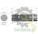 Wałek, WOM frezowany jednostronnie 300mm Z21 - 1 3/8, Waryński