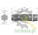 Wałek, WOM frezowany jednostronnie 500mm Z6 - 1 3/8, Waryński