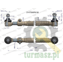 Drążek kierowniczy 1235mm 3147506R91W WARYŃSKI