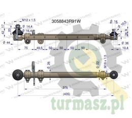 Drążek kierowniczy 435mm 3058843R91 WARYŃSKI