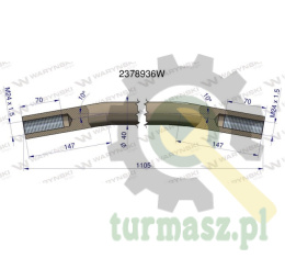 Drążek kierowniczy rura 1105mm 2378936 WARYŃSKI