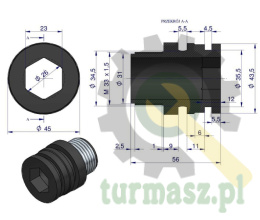 Króciec M33x1,5 Opryskiwacz