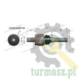 Przegub kierowniczy 177mm- M18x1,5; M18x1,5 3428268M1 Waryński