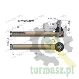 Przegub kierowniczy 250mm- M18x1,5 3426313M1 WARYŃSKI