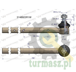 Przegub kierowniczy 3148923R1 WARYŃSKI