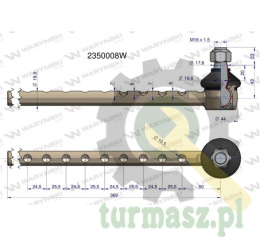 Przegub kierowniczy 369mm 2350008 WARYŃSKI