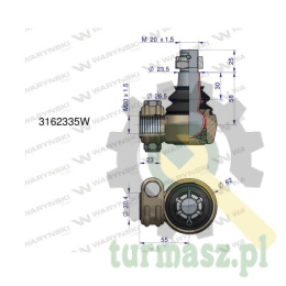 Przegub kierowniczy M20x1.5 3162335 WARYŃSKI