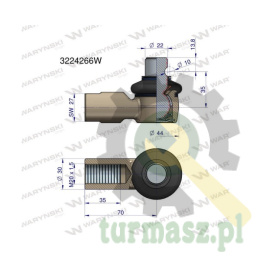 Przegub kierowniczy M20x1.5 3224266 WARYŃSKI