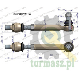 Przegub kierowniczy M27x1.5 3765842M91 WARYŃSKI