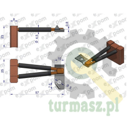 Szczotka 8x25x23 rozrusznika R-10 (20 SZT) EXPOM KWIDZYN eu