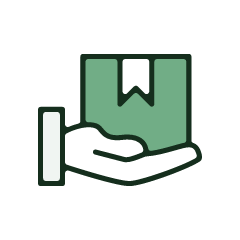 Dłoń trzymająca pudełko z przesyłką