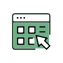 Wskaźnik wskazujący na imitację strony internetowej z produktami